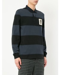 dunkelblauer horizontal gestreifter Polo Pullover von Kent & Curwen