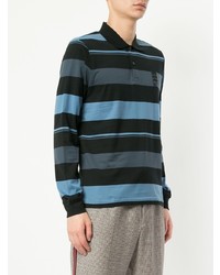 dunkelblauer horizontal gestreifter Polo Pullover von Kent & Curwen