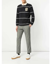 dunkelblauer horizontal gestreifter Polo Pullover von Kent & Curwen