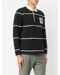 dunkelblauer horizontal gestreifter Polo Pullover von Kent & Curwen