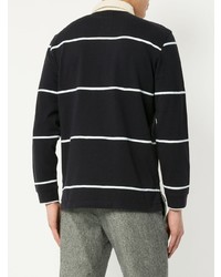 dunkelblauer horizontal gestreifter Polo Pullover von Kent & Curwen