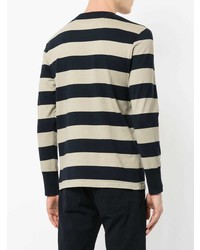 dunkelblauer horizontal gestreifter Polo Pullover von Kent & Curwen