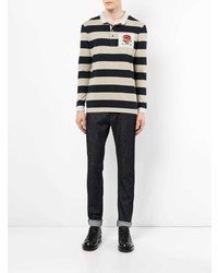 dunkelblauer horizontal gestreifter Polo Pullover von Kent & Curwen