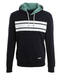 dunkelblauer horizontal gestreifter Pullover mit einem Kapuze von SPRINGFIELD
