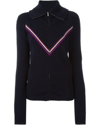 dunkelblauer horizontal gestreifter Pullover mit einem Reißverschluß von Isabel Marant