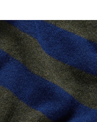 dunkelblauer horizontal gestreifter Pullover mit einem Rundhalsausschnitt von Piombo
