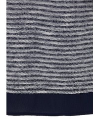 dunkelblauer horizontal gestreifter Pullover mit einem V-Ausschnitt von RABE
