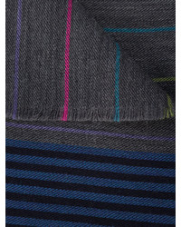 dunkelblauer horizontal gestreifter Wollschal von Paul Smith