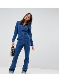 dunkelblauer Jumpsuit aus Jeans von Asos Tall