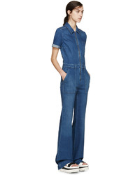 dunkelblauer Jumpsuit aus Jeans von Stella McCartney