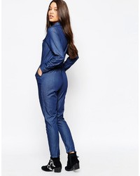 dunkelblauer Jumpsuit aus Jeans von Missguided