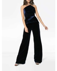 dunkelblauer Jumpsuit aus Samt von Roland Mouret