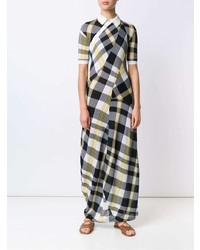 dunkelblauer Jumpsuit mit Karomuster von Stella McCartney