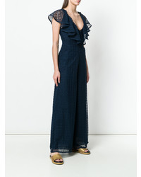 dunkelblauer Jumpsuit mit Rüschen von Temperley London