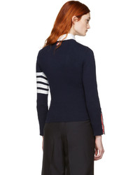 dunkelblauer Kaschmirpullover von Thom Browne