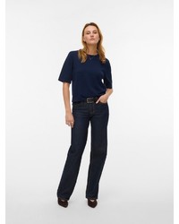 dunkelblauer Kurzarmpullover von Vero Moda