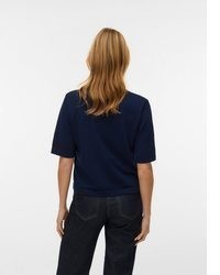 dunkelblauer Kurzarmpullover von Vero Moda