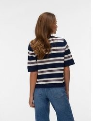 dunkelblauer Kurzarmpullover von Vero Moda