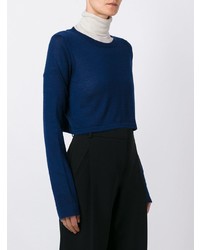 dunkelblauer kurzer Pullover von Le Kasha
