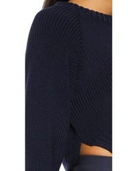 dunkelblauer kurzer Pullover