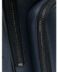 dunkelblauer Leder Rucksack von Ermenegildo Zegna