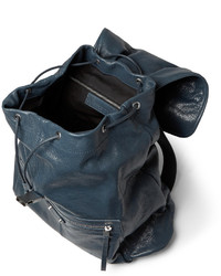 dunkelblauer Leder Rucksack von Balenciaga