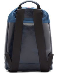 dunkelblauer Leder Rucksack von Kris Van Assche