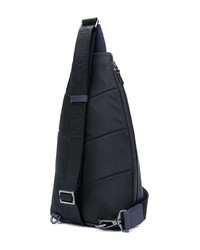 dunkelblauer Leder Rucksack von Emporio Armani