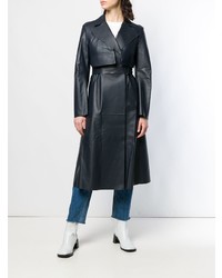 dunkelblauer Leder Trenchcoat von Sportmax