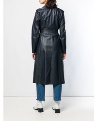 dunkelblauer Leder Trenchcoat von Sportmax