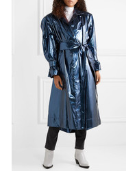 dunkelblauer Leder Trenchcoat von Marc Jacobs