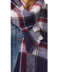 dunkelblauer leichter Schal mit Schottenmuster von Madewell