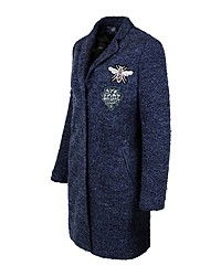 dunkelblauer Mantel aus Bouclé von BIANCA