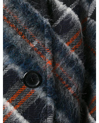 dunkelblauer Mantel mit Schottenmuster von Kenzo