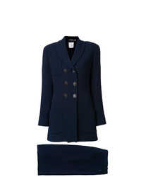 dunkelblauer Mantel von Chanel Vintage