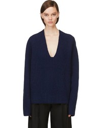 dunkelblauer Oversize Pullover von Acne Studios