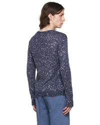 dunkelblauer Pailletten Pullover mit einem Rundhalsausschnitt von Stella McCartney