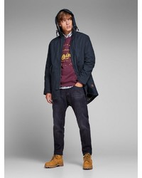 dunkelblauer Parka mit einem Schwalbenschwanz von Jack & Jones