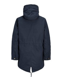 dunkelblauer Parka mit einem Schwalbenschwanz von Jack & Jones