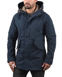 dunkelblauer Parka mit einem Schwalbenschwanz von Jack & Jones