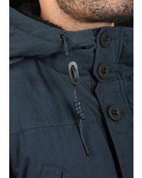 dunkelblauer Parka mit einem Schwalbenschwanz von Solid