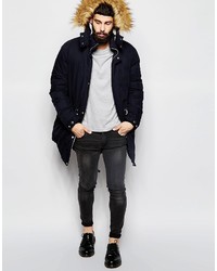 dunkelblauer Parka von Asos