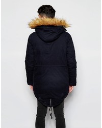 dunkelblauer Parka von Asos