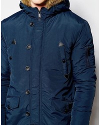 dunkelblauer Parka