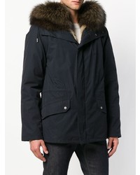 dunkelblauer Parka von Yves Salomon Homme