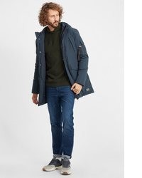 dunkelblauer Parka von Solid