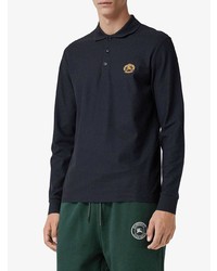 dunkelblauer Polo Pullover aus Baumwolle von Burberry