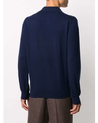 dunkelblauer Polo Pullover von Brunello Cucinelli