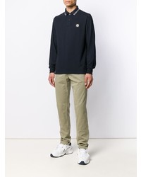 dunkelblauer Polo Pullover von Stone Island