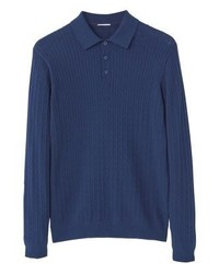 dunkelblauer Polo Pullover von Mango